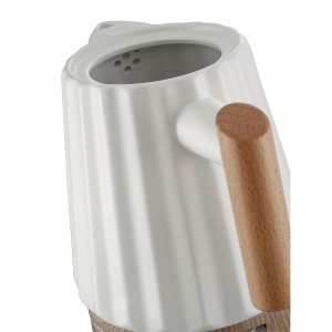 Cratita electrica Birdy RK0090, 1.5 L, 1500 W, alba cu detalii din lemn - Img 4