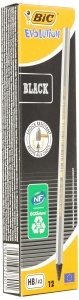 Creion BIC Evolution Black, HB, 12 bucati, din material reciclat - Img 2