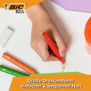 Creion cerat BIC Kids Plastidecor Triangle, 12 culori, bruchsicher, pentru copii - Img 5