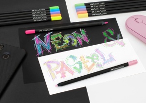 Creion colorat Faber-Castell Black Edition 12 culori neon si pastel - Img 8