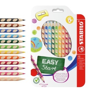 Creion ergonomic STABILO EASYcolors pentru stangaci si dreptaci, 4.2 mm, culori stralucitoare