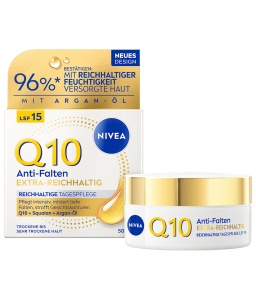 Crema anti-rid NIVEA Q10 cu LSF 15, 50 ml, pentru ten foarte uscat