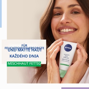 Crema hidratanta NIVEA 24H cu Aloe Vera pentru ten mixt si gras, 50 ml - Img 2