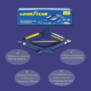 Cric Pantograf Goodyear 77467, 1 tona, inaltime ajustabila 95-350 mm - Img 3