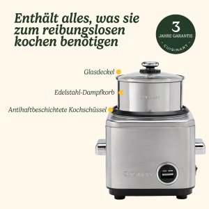 Cuisinart Reiskocher 400g Multicooker cu Functie de Aburire si Incalzire Otel Inoxidabil - Img 6