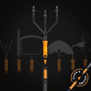 Cultivator Fiskars OneClick 1080684 19 cm Carbon NegruPortocaliu - Img 4
