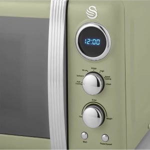Cuptor cu microunde digital Swan SM22030GNEU, 20L, 800W, Verde, Design retro - Img 6