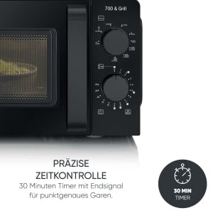 Cuptor cu microunde SEVERIN cu functie de gratar, pentru dezghetare si incalzire, cuptor cu microunde cu gratar si 9 niveluri de putere, negru, 700 W, volum de umplere 19 L, MW 9182 - Img 5