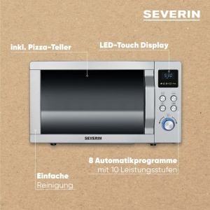 Cuptor cu microunde SEVERIN MW 7774 3-in-1 Grill si Functie Aer Cald Argintiu - Img 8