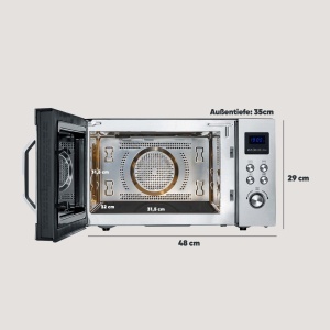 Cuptor cu microunde Severin MW 7777 3-in-1 NegruEdelstahl Flatbed Grill si Functie Aer Cald - Img 8