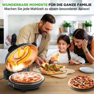 Cuptor electric pentru pizza NutriChef, 1200W, 30cm, negru - Img 8