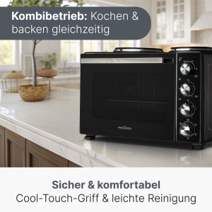 Cuptor Mini ProfiCook PC KK 1302, 32L, 1500W, cu 2 Placi de Gatit - Img 5