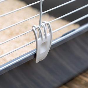 Cusca pentru rozatoare FERPLAST Rabbit 100 pentru iepuri cobai porcusori de Guineea din metal inclusiv accesorii iesle sticla de baut casa bol 95x57xh - Img 7