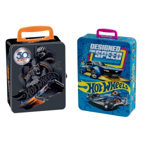 Cutie de colectie Hot Wheels Theo Klein 2881, metal, capacitate 50 masini, editie aniversara