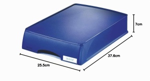 Cutie de depozitare Leitz Briefkorb-Schublade A4, culoare albastra, design ergonomic - Img 7