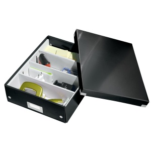 Cutie de depozitare Leitz Click Store 28,1x10x37 cm, 2-4 compartimente, neagra - Img 7
