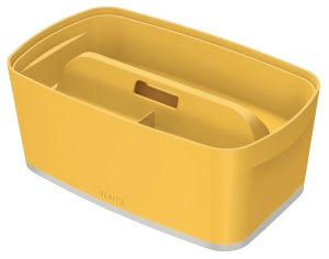 Cutie de depozitare Leitz MyBox 52670019, galben cald, cu capac si tavita