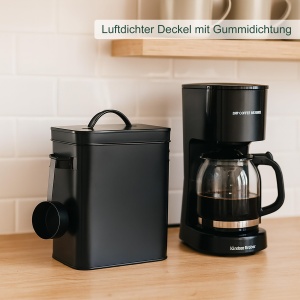 Cutie de depozitare Relaxdays, 6.5L, negru, cu dozator si capac etans - Img 2