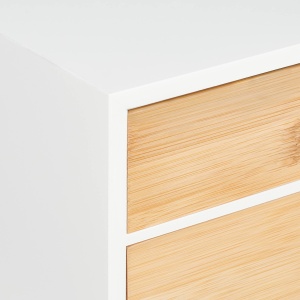 Cutie de depozitare Relaxdays, Bambus si MDF, 2 sertare, 14x33x21 cm, albnatural - Img 7