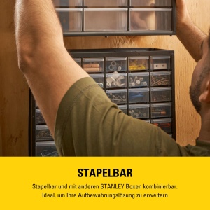 Cutie de depozitare STANLEY 1-93-981 cu 39 sertare, 36.5 x 15.5 x 41 cm - Img 3