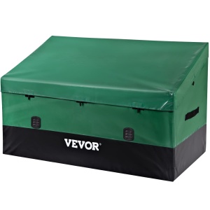 Cutie de depozitare VEVOR 660L pentru exterior, 155x63x75 cm, impermeabila, verde si negru
