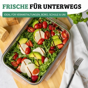 Cutie de depozitare Westmark Lunchbox din otel inoxidabil 2000 ml, rezistenta la scurgeri - Img 5