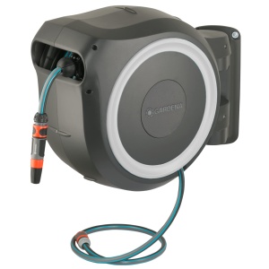 Cutie de furtun Gardena RollUp L, 30 m, alba, cu tehnologie automata