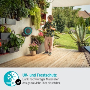 Cutie de furtun Gardena RollUp S, 15 m, turcoaz, cu suport de perete - Img 6