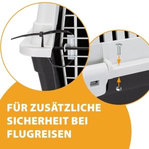 Cutie de transport pentru caini Ferplast Atlas 40 Cutie de calatorie pentru caini Blocare de siguranta Gri de ventilatie 49 x 68 x h 455 cm Gri - Img 7