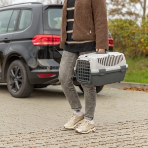 Cutie de transport pentru caini TRIXIE Capri 2 XS-S, 34 x 31 x 55 cm, gri deschislila - Img 2