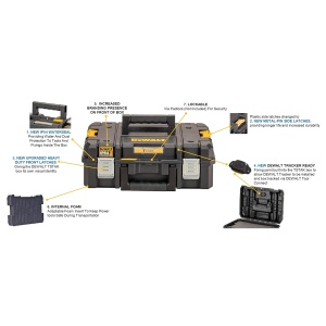 Cutie de unelte DeWalt T STAK II DWST83345-1, IP54, 24L, cu maner ergonomic - Img 5