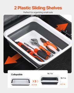 Cutie de unelte din aluminiu VEVOR, 899x370x370 mm, capacitate 40 kg, negru - Img 3