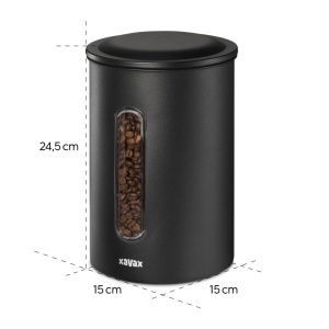 Cutie depozitare cafea Xavax 1300 g boabe 1500 g cafea macinata negru mat - Img 3