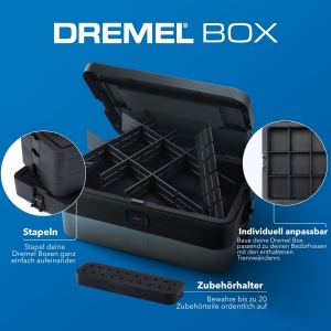 Cutie Organizatoare Dremel cu 6 Separatori, Sistem Stivuibil, Accesorii pentru Multitool - Img 2