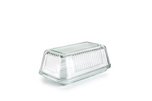 Cutie pentru unt IBILI din sticla, 250g, design retro, 17 x 10,3 x 7 cm
