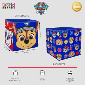 Cutii de depozitare Paw Patrol, set de 2, 30x30 cm, design Chase si Marshall - Img 5