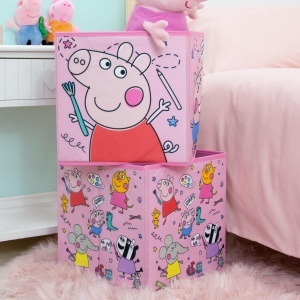 Cutii de depozitare Peppa Pig, set 2 bucati, 30x30x30 cm, design colorat - Img 4