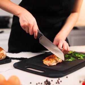 Cutit bucatarie Zyliss Santoku, lama inox 15 cm, maner ergonomic sustenabil - Img 2