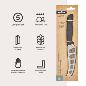 Cutit de branza Zyliss 13cm cu lama din otel inoxidabil si maner din paie de grau - Img 2