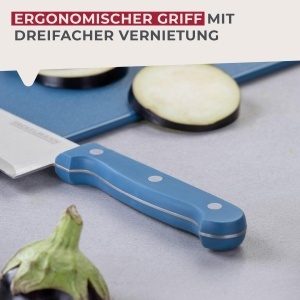 Cutit de Bucatarie Fackelmann 20 cm, Inox, Grip Ergonomic, Culoare Albastra - Img 3
