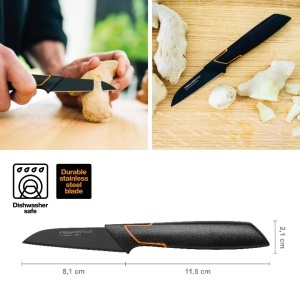Cutit de curatat Fiskars Edge, lungime 20 cm, otel inoxidabil, design modern - Img 2