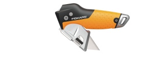 Cutit pliabil universal Fiskars, lungime 17 cm, otel inoxidabil/plastic, negru/portocaliu, CarbonMax, 1027224 - Img 4