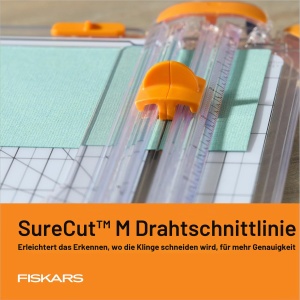 Cutter de hartie Fiskars SureCut Deluxe 30,5 cm, design ergonomic, taiere precisa - Img 3