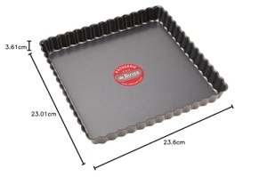 De Buyer 4709.23 Tava pentru tarta, patrata, placa de baza detasabila, 23 cm, gri - Img 5