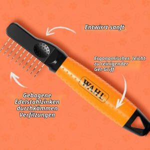 Dematter pentru caini si pisici Wahl, cu maner ergonomic, din otel inoxidabil - Img 6