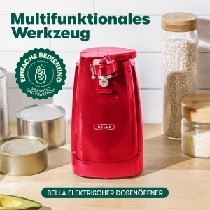 Deschizator electric de conserve bella, 60W, otel inoxidabil, rosu - Img 2