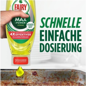Detergent pentru vase Fairy Max Power cu lamaie, 8x545ml, formula ultra concentrata - Img 2