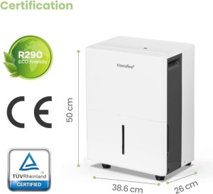 Dezumidificator Comfee MDDPE-30DEN7 30Lzi Silentios Rezervor Apa Roti Pana la 73 m2 - Img 13