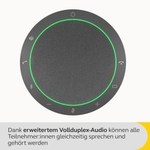 Difuzor Bluetooth Jabra Speak2 55, 4 microfoane cu anulare a zgomotului, difuzor full-range de 50 mm, audio in banda larga, compact, portabil - certificat pentru echipe MS, gri inchis - Img 4