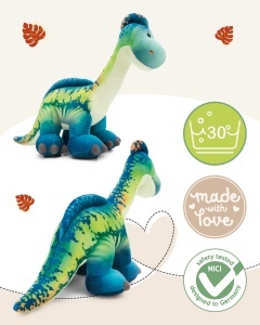 Dinozator Plush Snackilus 45cm - albastru - Jucarie din plus pentru copii si adulti - Img 3